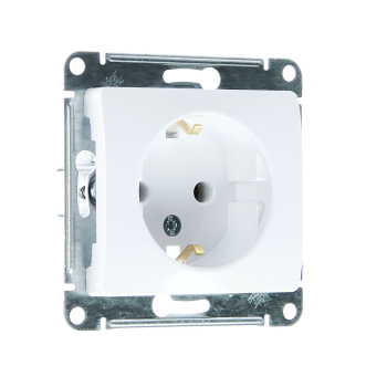 Механизм розетки "Glossa" 1-м. белый с/з GSL000143 *1/20/160