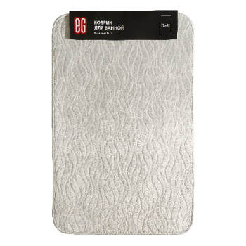 Коврик д/ванной EG Волна (45 х 70 см) Св. - серый, флис, антискользящее покрытие *1/80