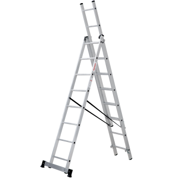Лестница многофункциональная складная алюм. 3х 8ступ.,общ.дл.4,74м,max н.150кгNV1230 1230308 "НВ" *1