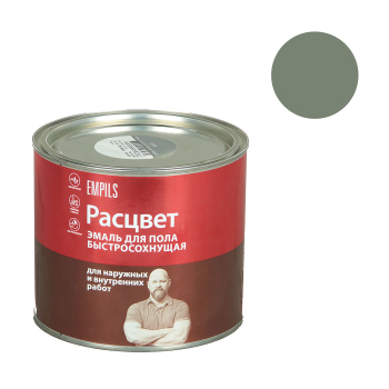 Эмаль алкидно-уретановая 1.9 кг для пола Расцвет, серая, быстросохнущая