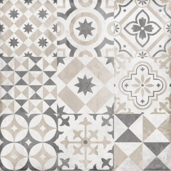Керамогранит 1.62 м² LB Ceramics Цемент Стайл, 450х450х8 мм, светло-серый, орнамент