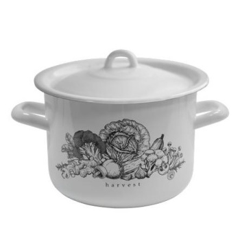 Кастрюля эмалированная 6,0л d220ммкрышка с металл.ручк., с Дек."Harvest" Р-1618Бч/4Бл *1/4