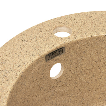 Мойка из искусственного камня круглая песочная глянцевая Виктори Z30Q5 (475х475х180) *1