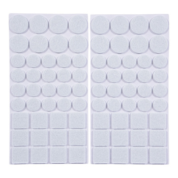 Протекторы защитные из фетра d20мм, d27мм, d24*24мм "VORTEX" белые (26011) *1