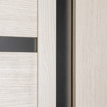 Дверное полотно остекленное 2000х600х36 мм BROZEX-WOOD Comfort-6, лиственница беленая 3D