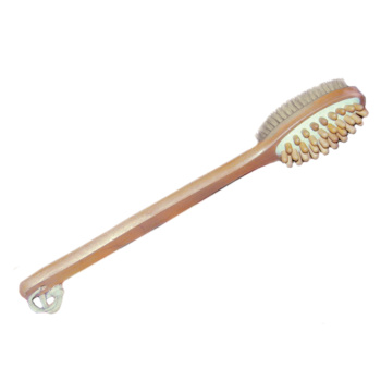 Щетка деревянная, двусторонняя с импульсным массажером, 42 см "Банные штучки" /20