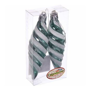Ёлочные игрушки "Таинственное очарование" Сосульки 10 см (набор 2шт), темный нефрит