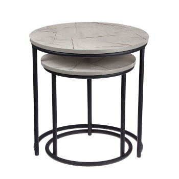 Стол журнальный МАТРЕШКА комплект столешниц 2 шт.ЛДСП Каспий светлы+Подстолье труба КРУГЛАЯ ЧЕРНАЯ*1 Стол журнальный МАТРЕШКА комплект столешниц 2 шт.ЛДСП Каспий светлы+Подстолье труба КРУГЛАЯ ЧЕРНАЯ*1