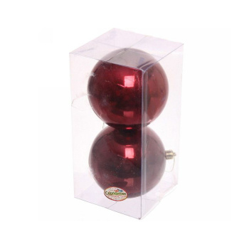 Набор новогодних шаров "Глянец", диаметр 10 см, 2 шт., темный рубин